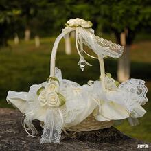 结婚花童花篮新娘婚礼撒花伴娘散花结婚花瓣手提篮子跳舞花篮道具