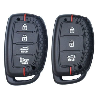 Suitable for old Hyundai Kia smart three and four key honeycomb design silicone car key cover factory in stock