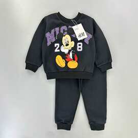 2024跨境批发童装动漫中小童黛西薄绒卫衣套2024秋冬女童两件套