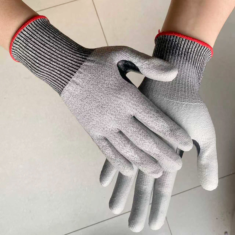 Guantes anti-corte de nivel 5 HPPE anti-mordedura y anti-puñalada matanza EN388 PU mate para matar peces guantes de protección laboral image 29