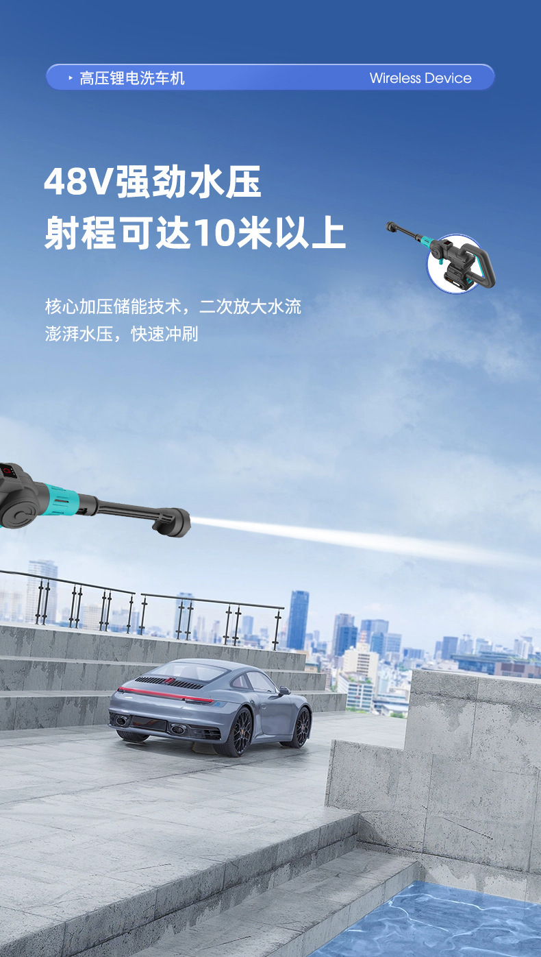 Cordless High Pressure Car Washer Rechargeable Power Washer