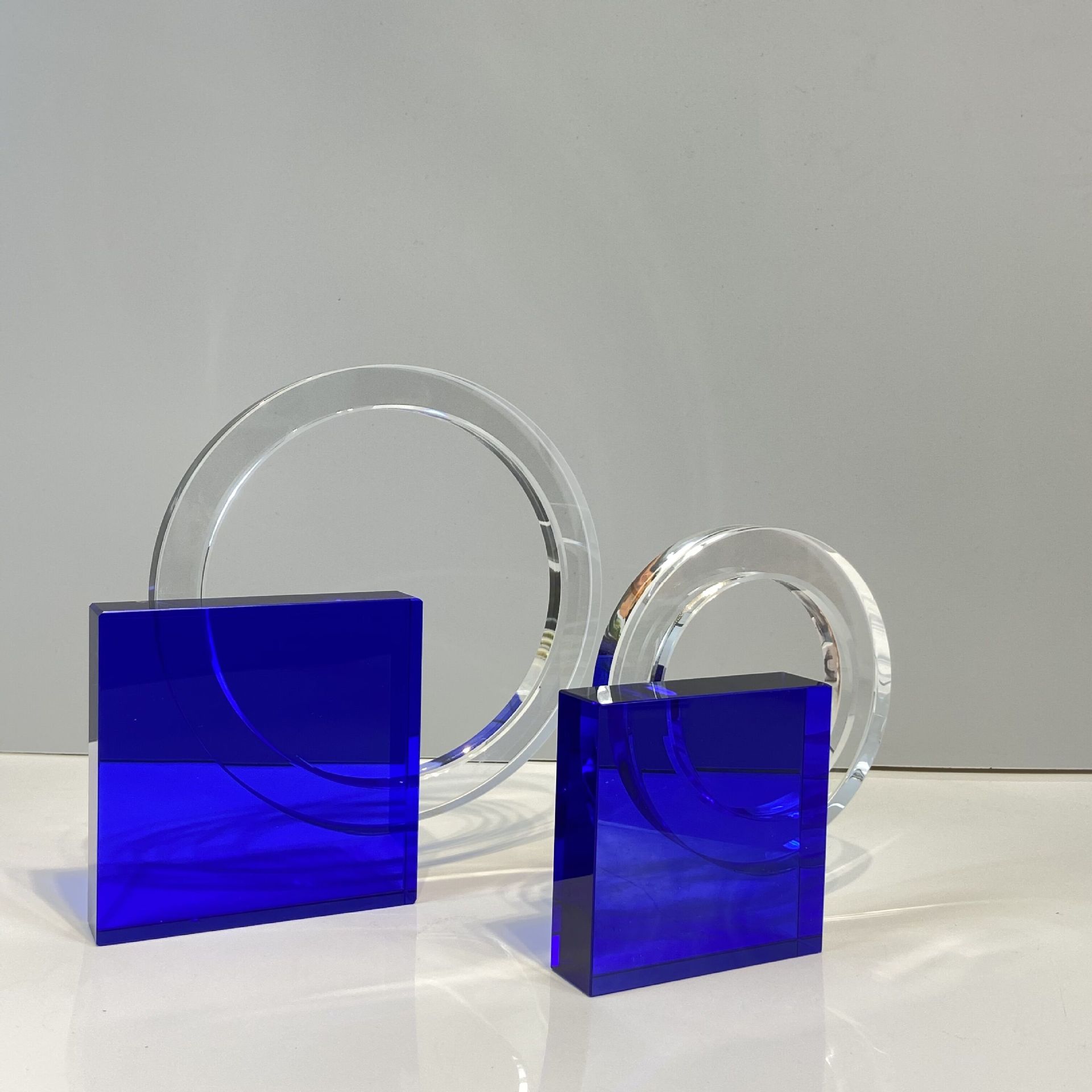 現代簡約創意水晶擺件輕奢軟裝飾品擺件客廳售樓處桌面櫥櫃裝飾