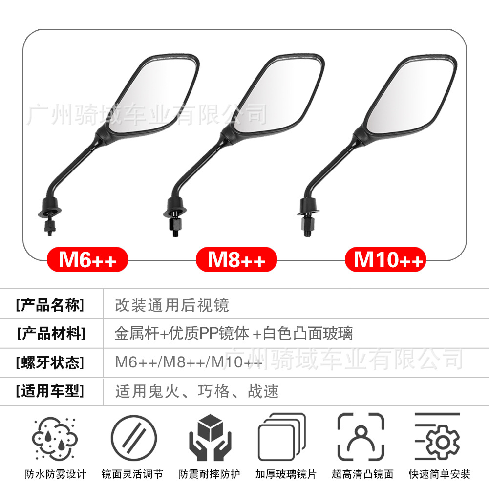 Motorcycle rearview mirror suitable for Yamaha electric bike RSZ Ghost Fire, rearview mirror, reversing mirror, reflector
