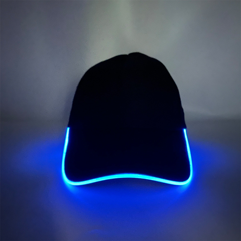 LED sombrero luminoso colorido sombrero de sol casual sombrero de sol sombrero de Navidad fibra óptica luz nocturna sombrero de boca de pato regalos de Halloween