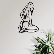 金属抽象女孩比基尼背影壁饰铁艺工艺品人物轮廓剪影家居墙面挂件