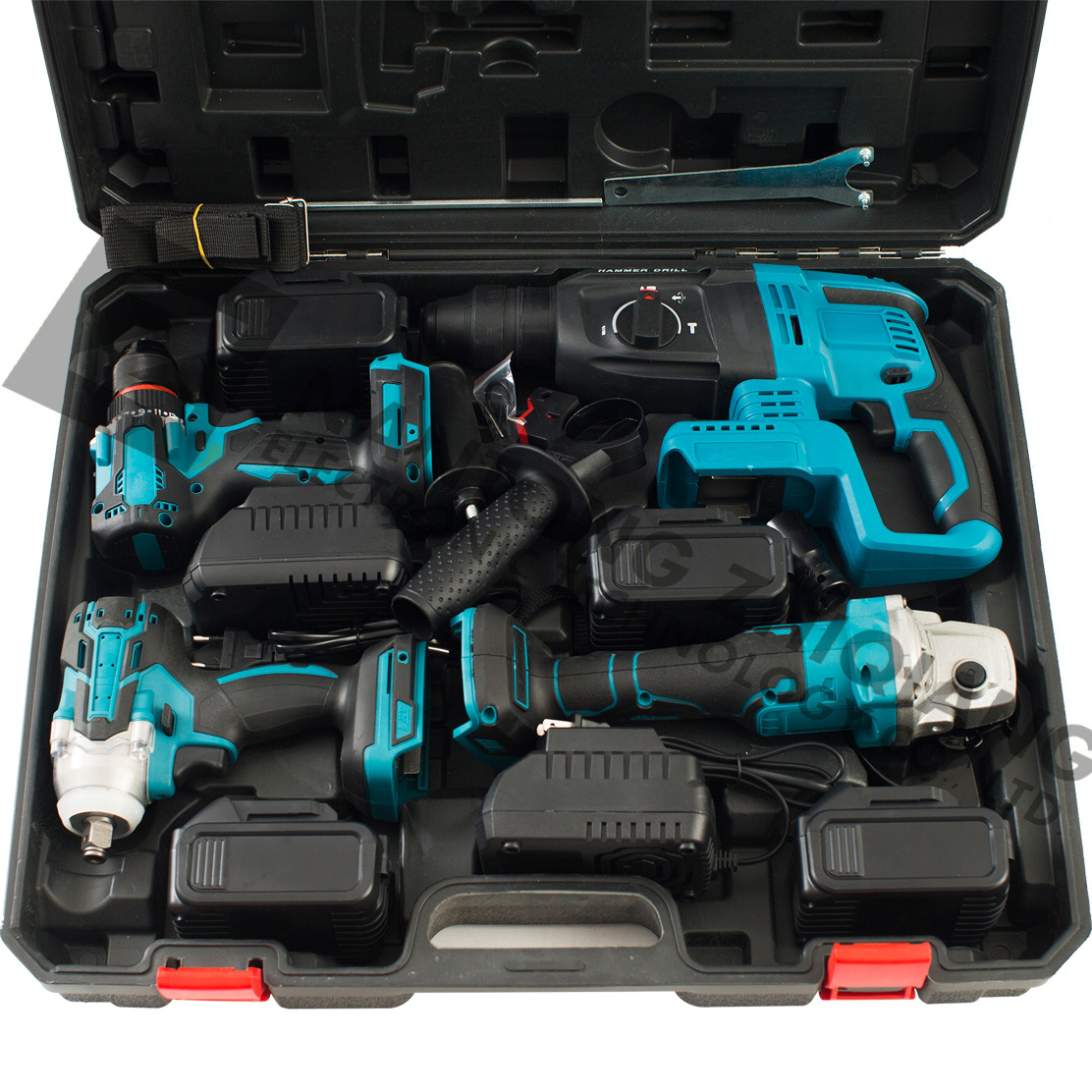 Lithium-powered cordless drill combo, 3-in-1, rechargeable