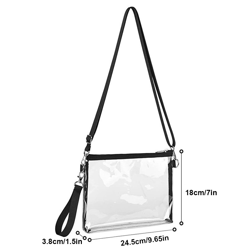Transparent Pvc Waterproof Crossbody Bag For Coins And Makeup_voghion.com