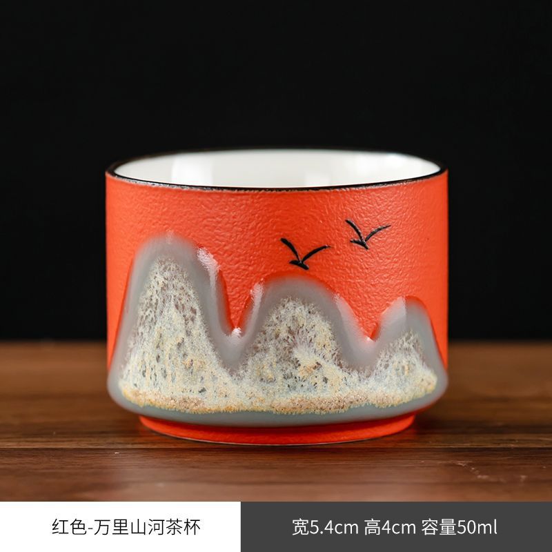 레드 - Wanli 산과 강 찻잔