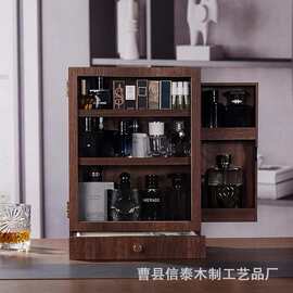 跨境木质香水收纳架桌面多层男士眼睛香水整理架化妆品口红展示架