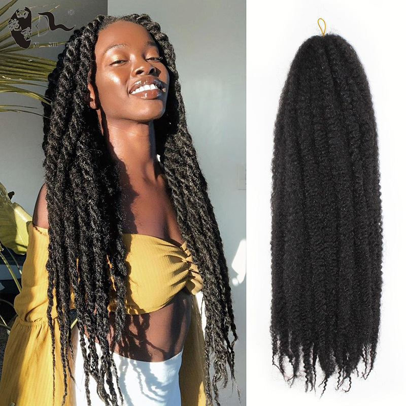 Cross-border African caterpillar wig 30 inch long fluffy dirty braid hair extension Marley braids hair Cross-border African caterpillar wig 30 inch long fluffy dirty braid hair extension Marley braids hair