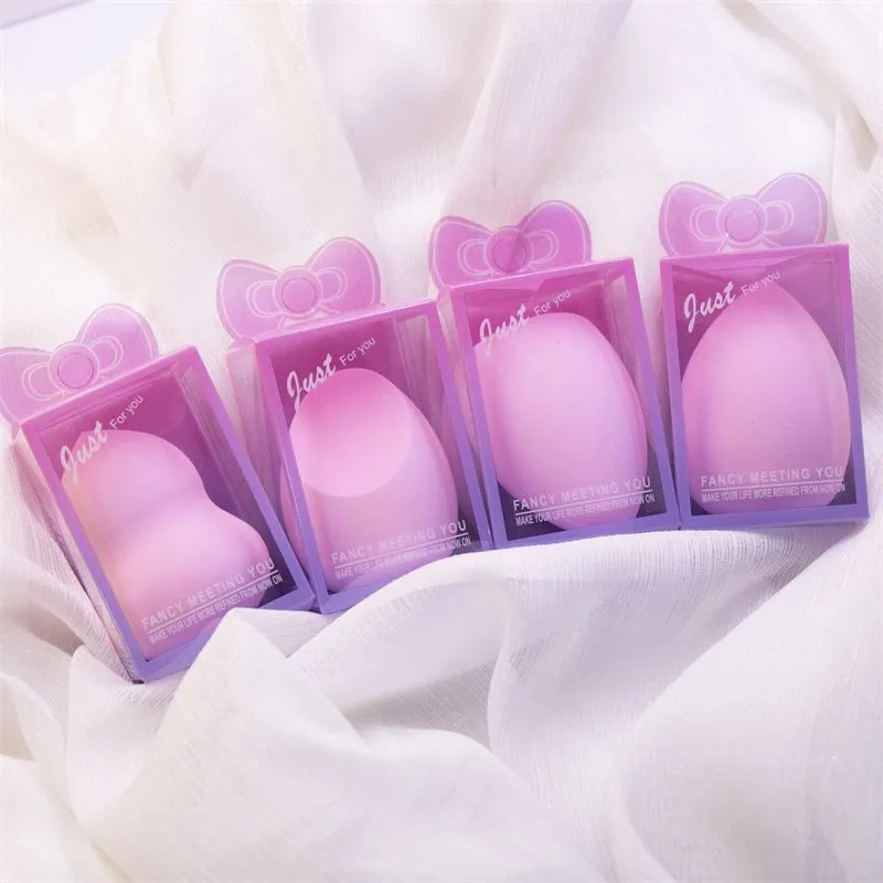 Esponja de Maquillaje de PVC en Caja de Regalo, Ultra Suave, No Absorbente, Corte Oblicuo en Forma de Gota de Agua, Disponible en Stock
