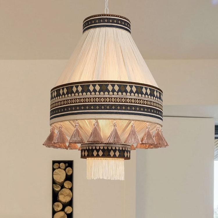 Bohemia retro trenzado lingerie individual creativa sala de estar dormitorio residencial comedor lámpara de viento silencioso