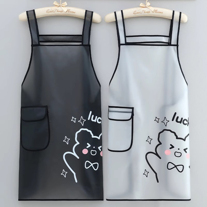 New Waterproof Tpu Apron Oil-Proof Kitchen Household Swimming Pool Barber Shop No-Wash Apron Protective Clothing Oil-Proof Apron