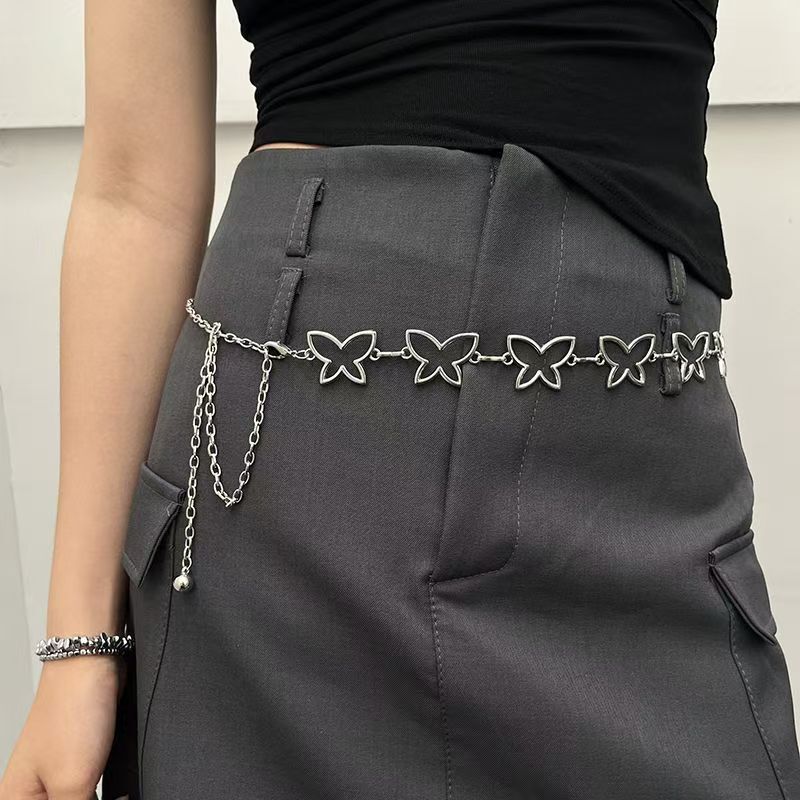 女性用の新しいスタイルのパーソナライズされたシェルメタルウエストチェーン、ハイエンドドレスベルト、多用途のホットガールウエストチェーン、ロングスカートアクセサリー|undefined