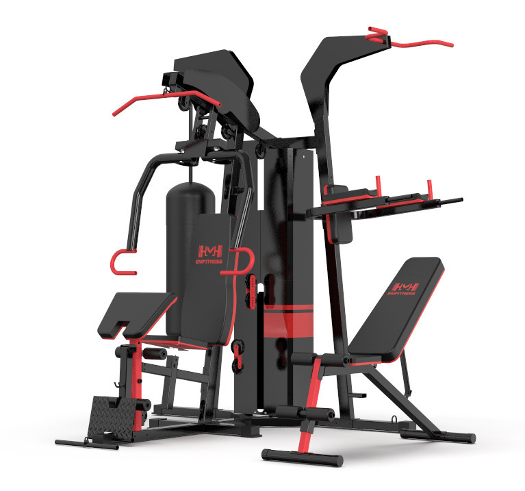 Dispositivo de entrenamiento integral multifuncional de tres personas estación de equipo de ejercicios domésticos conjunto combinado gimnasio dispositivo de entrenamiento de fuerza