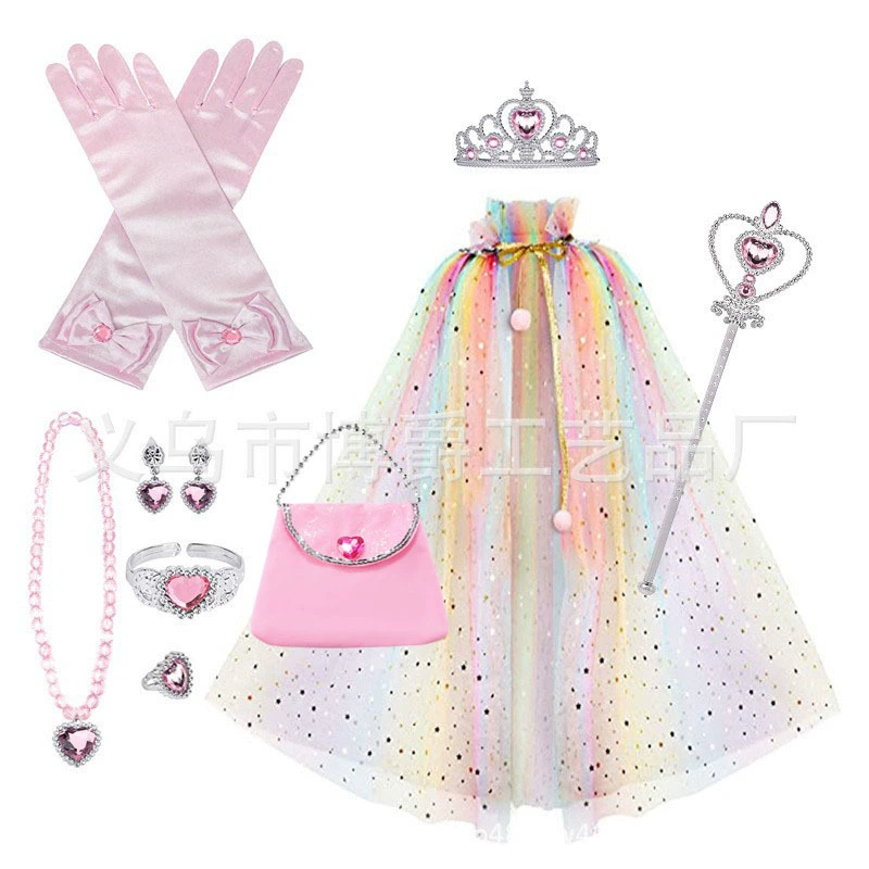Детский плащ принцессы украшение маленькая сумочка плащ одеваются Костюм Frozen украшение принцессы