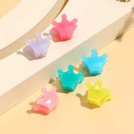 韩国新款儿童发饰 可爱宝宝糖果色皇冠抓夹套装彩色女童小发夹