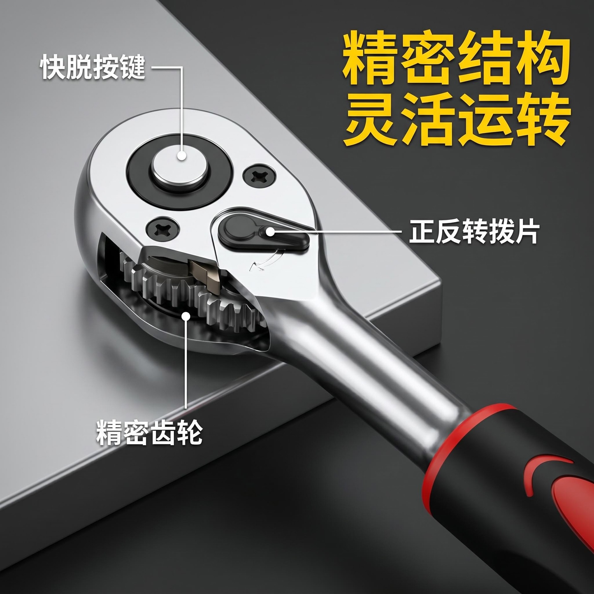46-Piece Socket Wrench Tool Set, Auto Repair Wrench Set, 1/4 Ratchet Set, Household Hardware Repair Auto Repair Tools