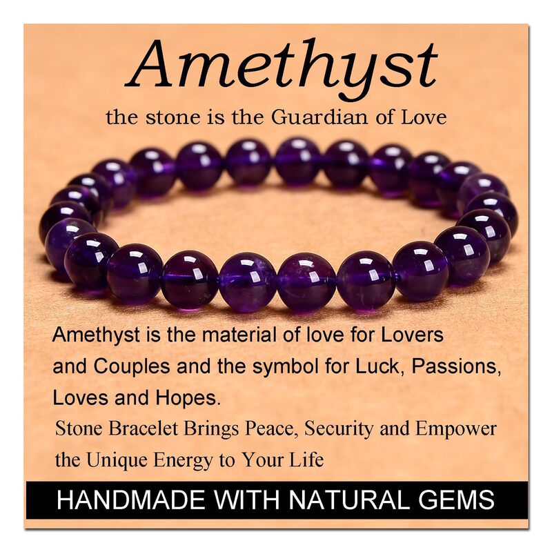 Single-loop bracelet elastic rope green chalcedony amethyst map obsidian malachite white chalcedony single-loop bracelet