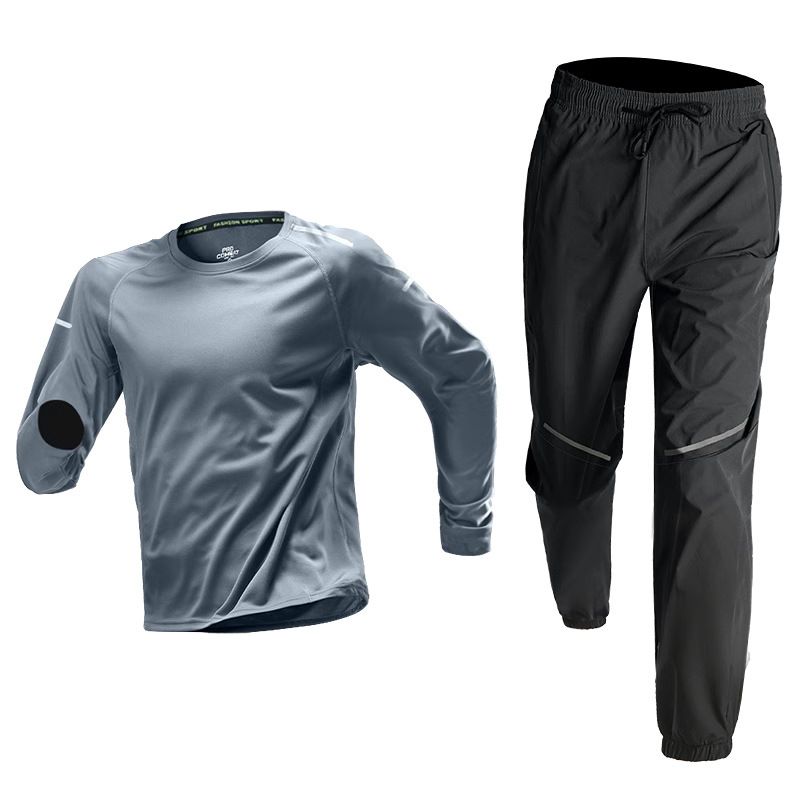 Trajes deportivos para hombres correr primavera secado rápido camiseta de manga larga correr de la mañana ciclismo deportivo baloncesto fitness ropa sala de entrenamiento