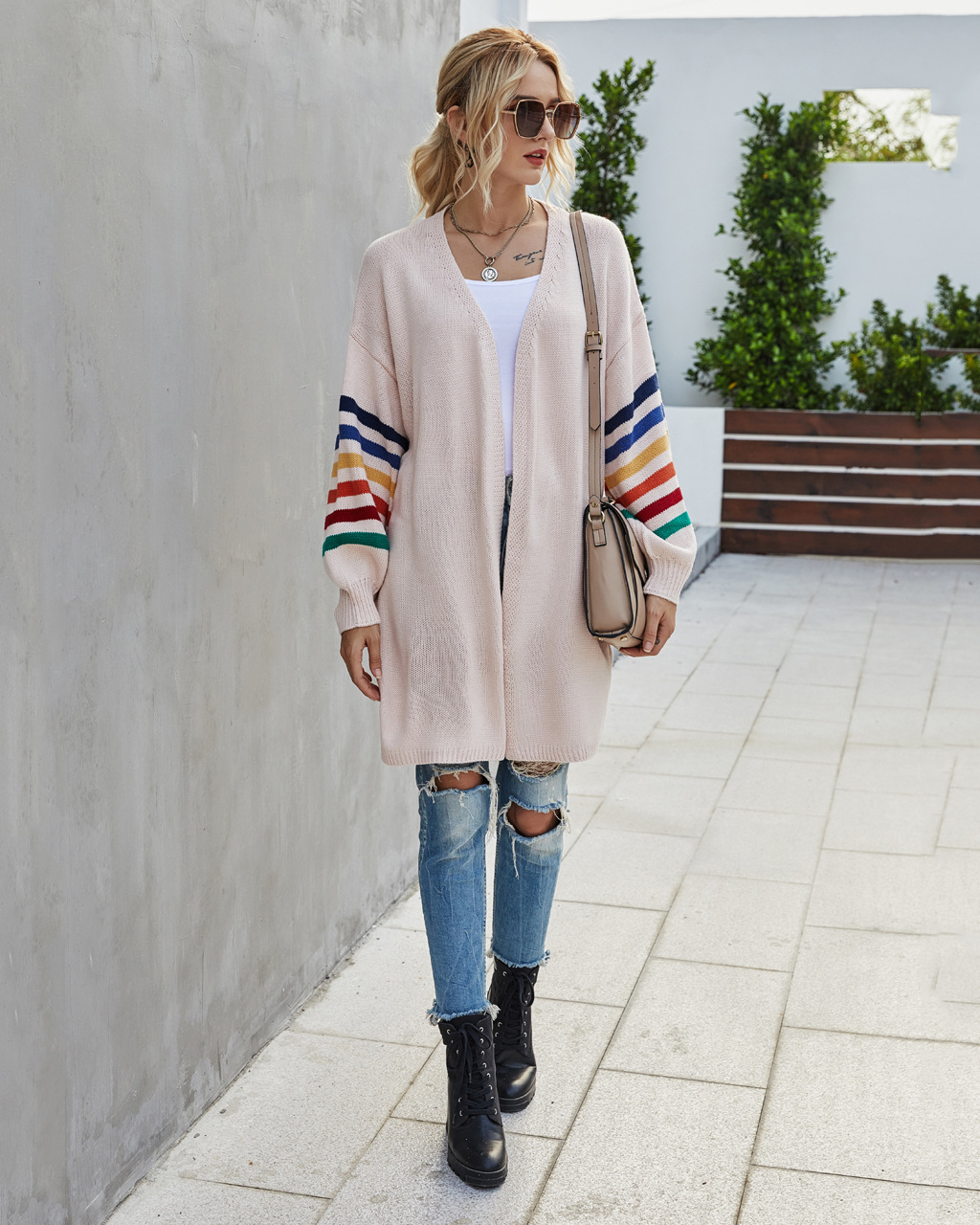 Women's Clothing patchwork loose large size sweater sweater jacket _voghion.com