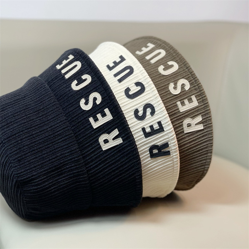 European and American Corduroy Embroidered Fisherman Hat, Children's Warm Water Bucket Hat, Versatile Face Small Wide Brimmed Basin Hat_voghion.com