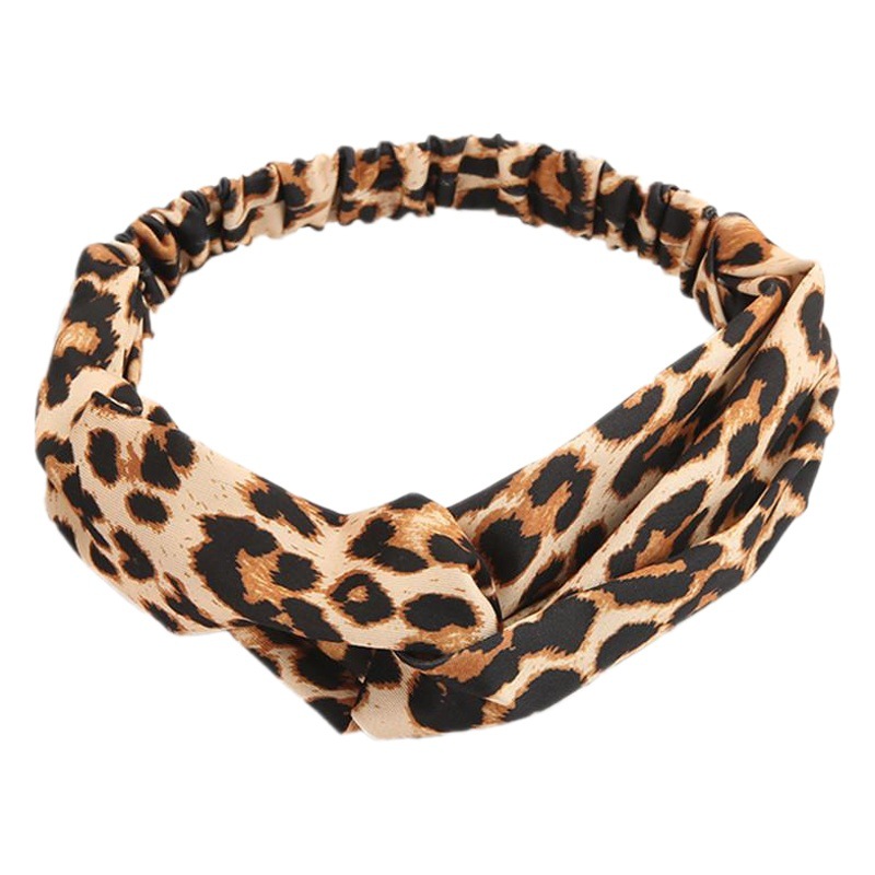 Dongdaemun explosite estilo europeo y americano todo fósforo diadema cruzada señoras algodón estampado de leopardo deportes yoga diadema tocado al por mayor