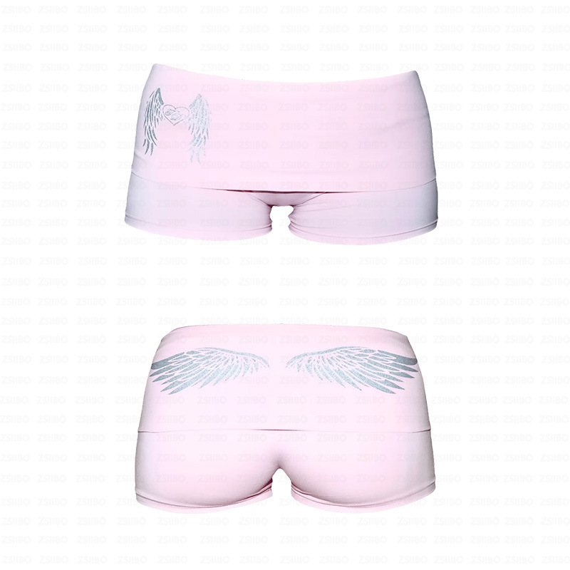 Y2K Classic Retro 2000S Women's Wings Pattern Printed Shorts Sexy Personality Street Sports Shorts