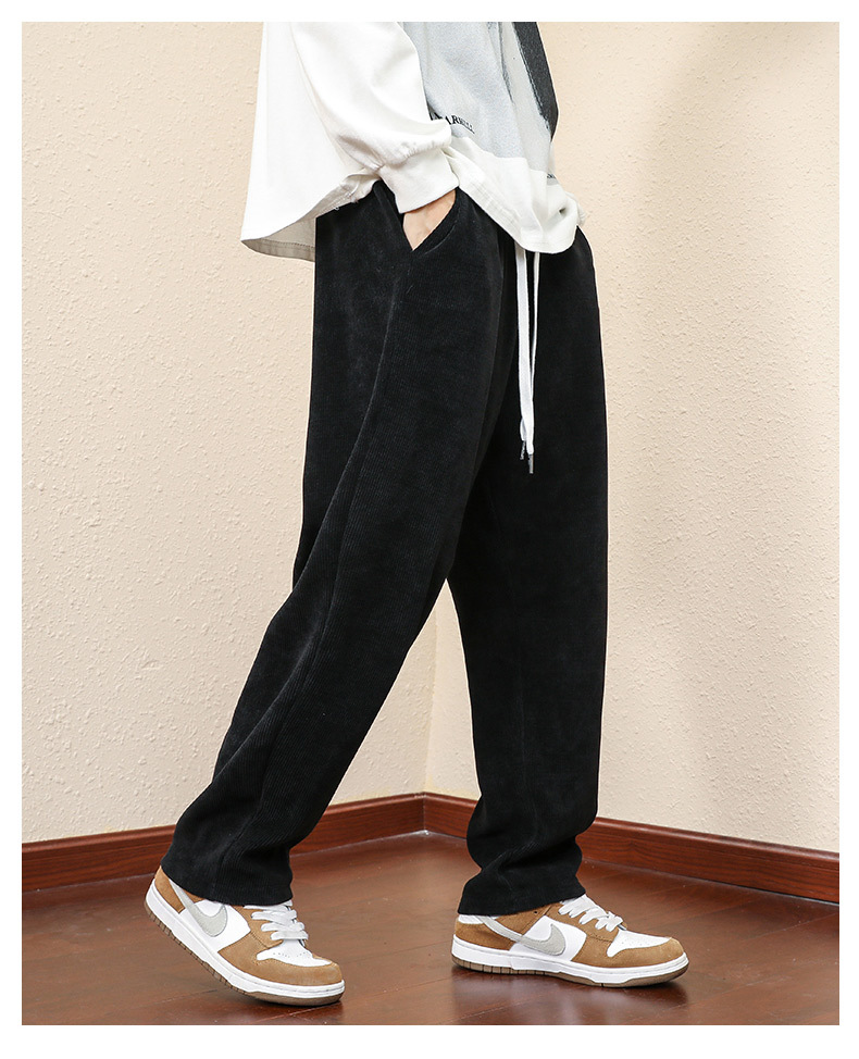 Men's Casual Straight-Leg Relaxed Corduroy Pants