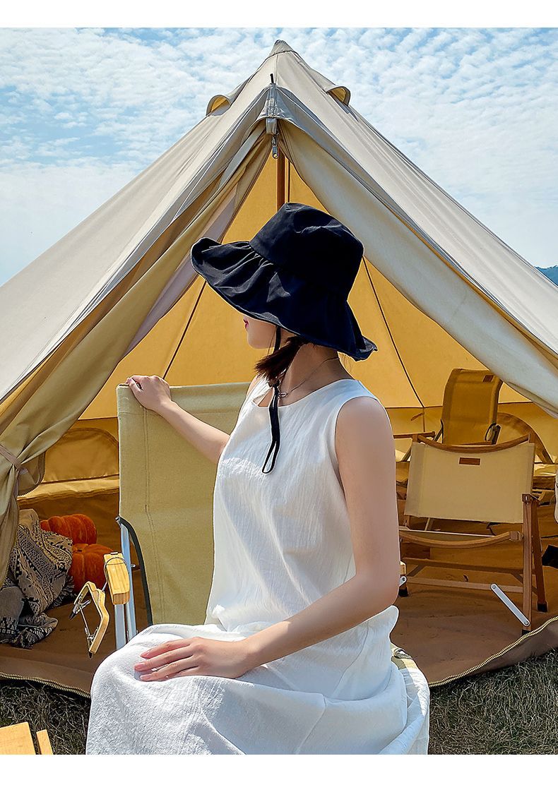 Summer UV resistant women s black rubber new versatile sunscreen western style face covering fisherman travel sun_voghion.com