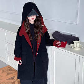 女童双面绒大衣2025冬季新品保暖儿童双面穿毛呢外套长款呢子大衣