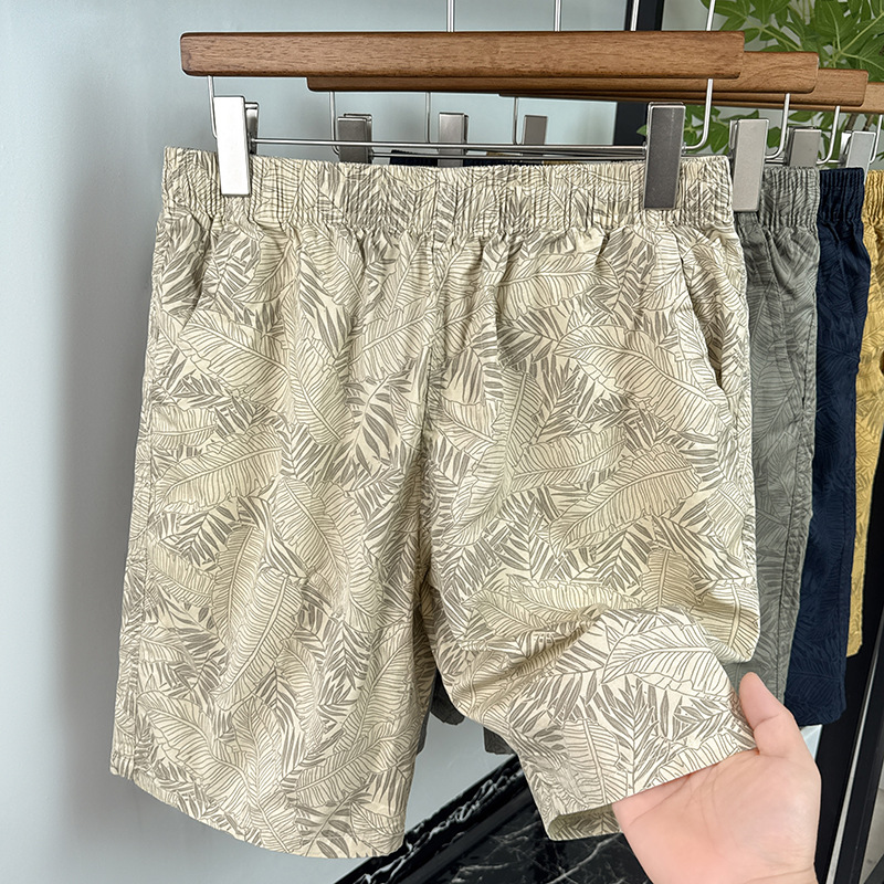 Men's Quick Drying Casual Printed Summer Shorts 100% Long Staple Cotton Thin Summer 2026 New Style_voghion.com