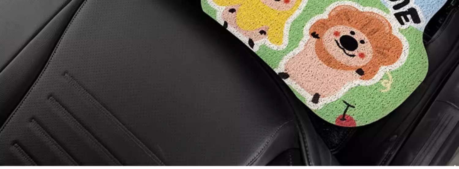 Cartoon cute animation car mat non-slip silk ring girl car anti-dirty foot mat universal monolithic car wear-resistant floor mat