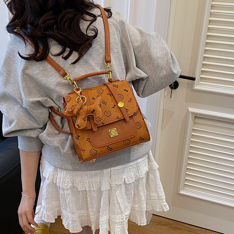 Mochila de clase de estudiantes universitarios de estilo británico, bolsas de mano de impresión de arco lindas, nueva moda de bolsas de hombro multipropósito