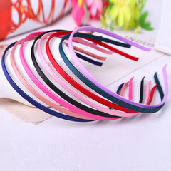 0.5cm wide solid color fabric headband with 5mm ribbon fully covered headband candy color versatile headband base accessory