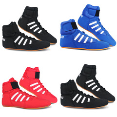 Professional boxing shoes for men low-top, women's high-top wrestling training shoes, grappling shoes, wrestling shoes with cowhide soles, long boots, kickboxing shoes