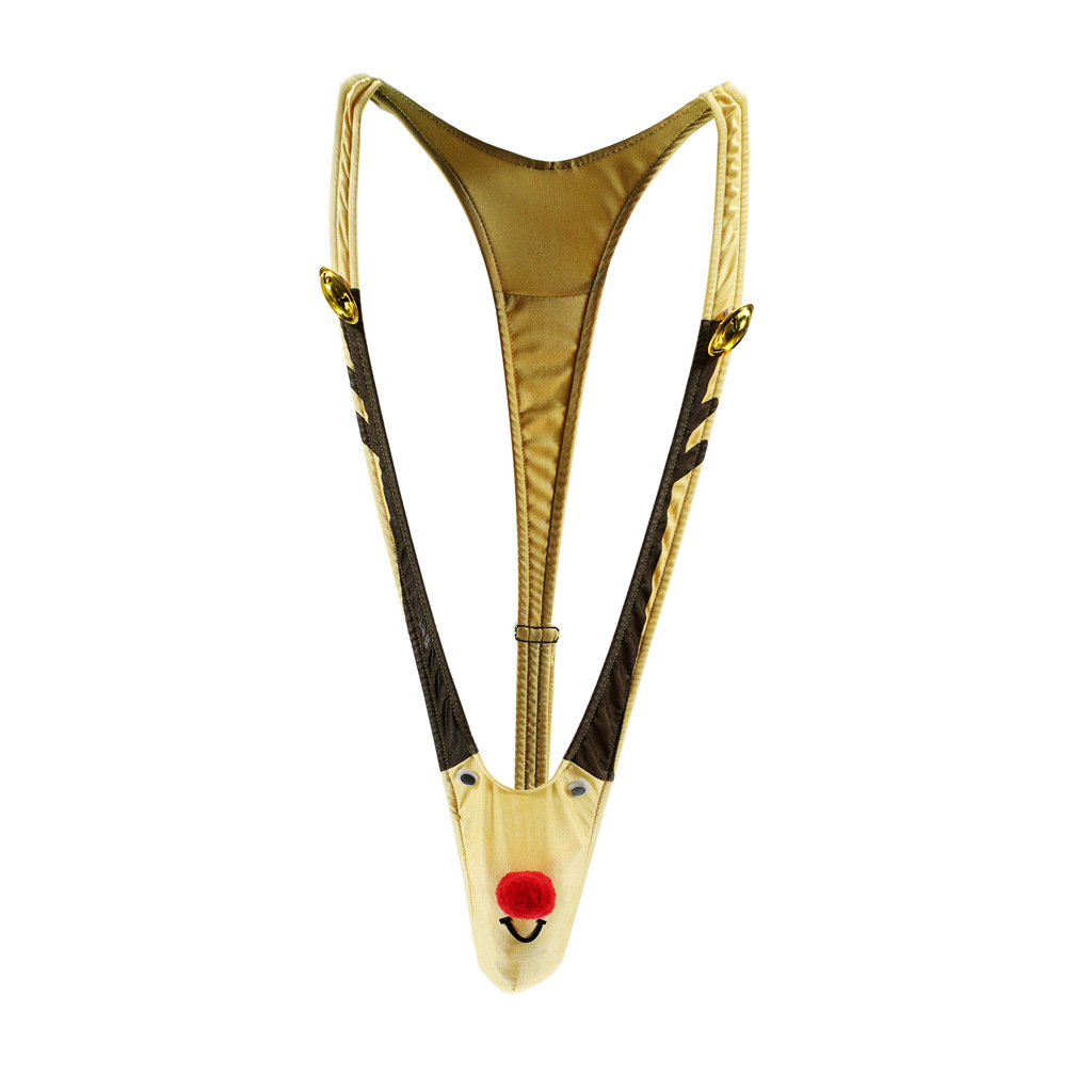 Tzy1082L men's sexy underwear underwear wholesale Christmas deer strap one-piece adjustable bikini bell