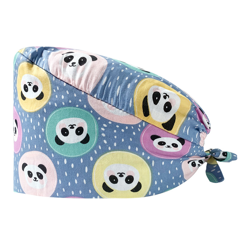 Gorro de Enfermera Coreano Fresco y Lindo, 100% Algodón, Gorro de Médico, Dentista, Estética y Salón de Belleza con Estampado Lindo.