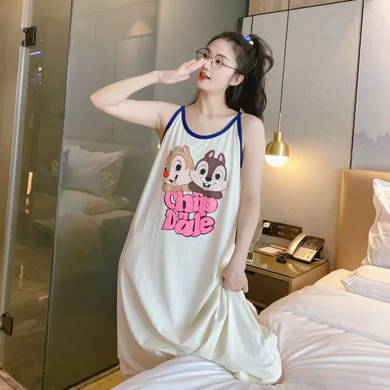 Картонный летний пижама, длинная юбка для отдыха, свободный крой, цветочный рисунок, плюс Size