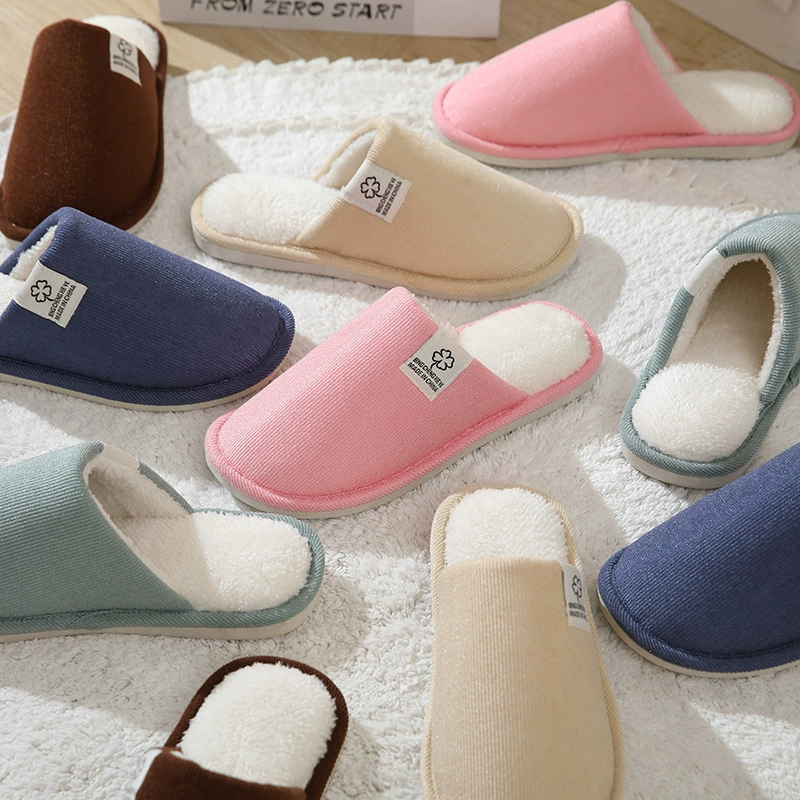 Новые осенне-зимние тонкие вельветовые тапочки с 8 ямками, домашние и уличные теплые утолщенные хлопковые тапочки, домашние тапочки с мягкой подошвой