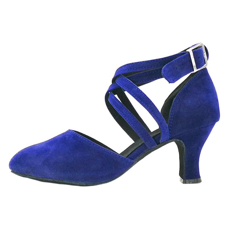 Zapatos de baile latino de las mujeres de adulto medio talón zapatos de baile de tacón alto zapatos de baile de cuero cuadrados de verano moderno zapatos de baile de fondo suave