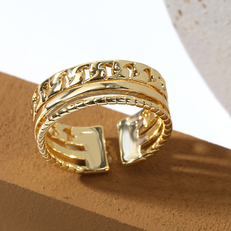 Creative personality real gold plating color retention copper rings