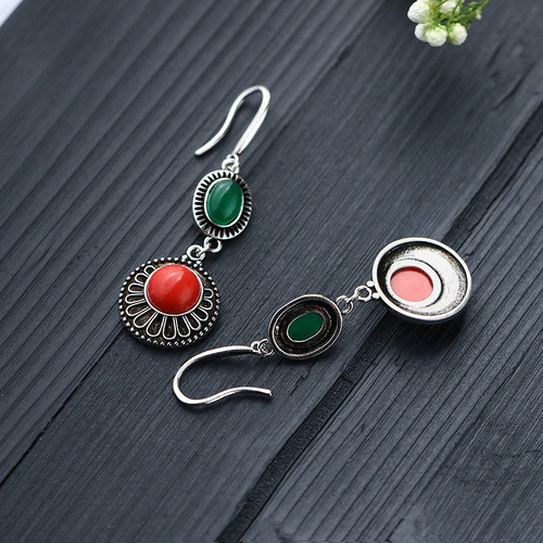 Xiaohongshu recommends Chinese classical cheongsam and Hanfu earrings, electroplated Thai silver craftsmanship, imitation southern red chalcedony earrings and ear hooks