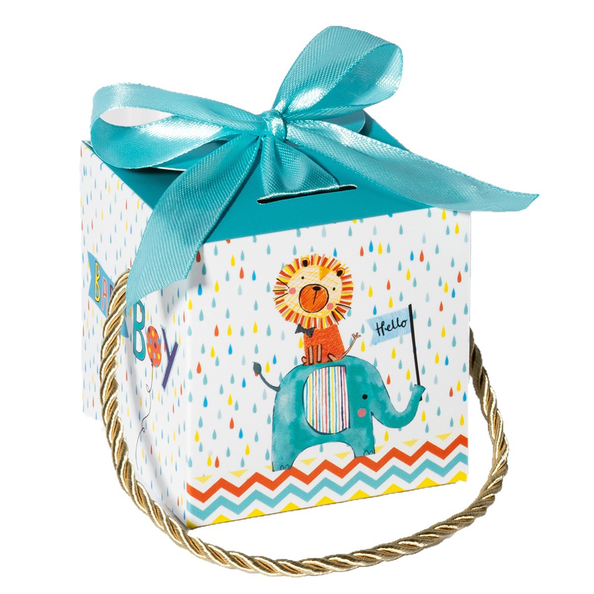 Caja de regalo para niños y niñas, pequeño elefante, conejo, pequeño león, caja de regalo, caja de dulces, caja de bocadillos, caja de papel, caja de regalo