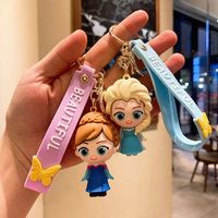 冰雪公主奇缘卡通汽车钥匙扣女孩闺蜜包包挂饰挂件书包挂件钥匙链