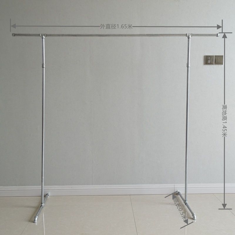 Galvanized Steel Pipe Clothing Display Rack, Single-Pole Water Pipe Rack for Home Use, Detachable Balcony Floor-Standing Clothes Drying Rack Galvanized Steel Pipe Clothing Display Rack, Single-Pole Water Pipe Rack for Home Use, Detachable Balcony Floor-Standing Clothes Drying Rack
