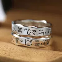 Hello Kitty, мультяшное волнистое кольцо для мужчин и женщин, для любимого