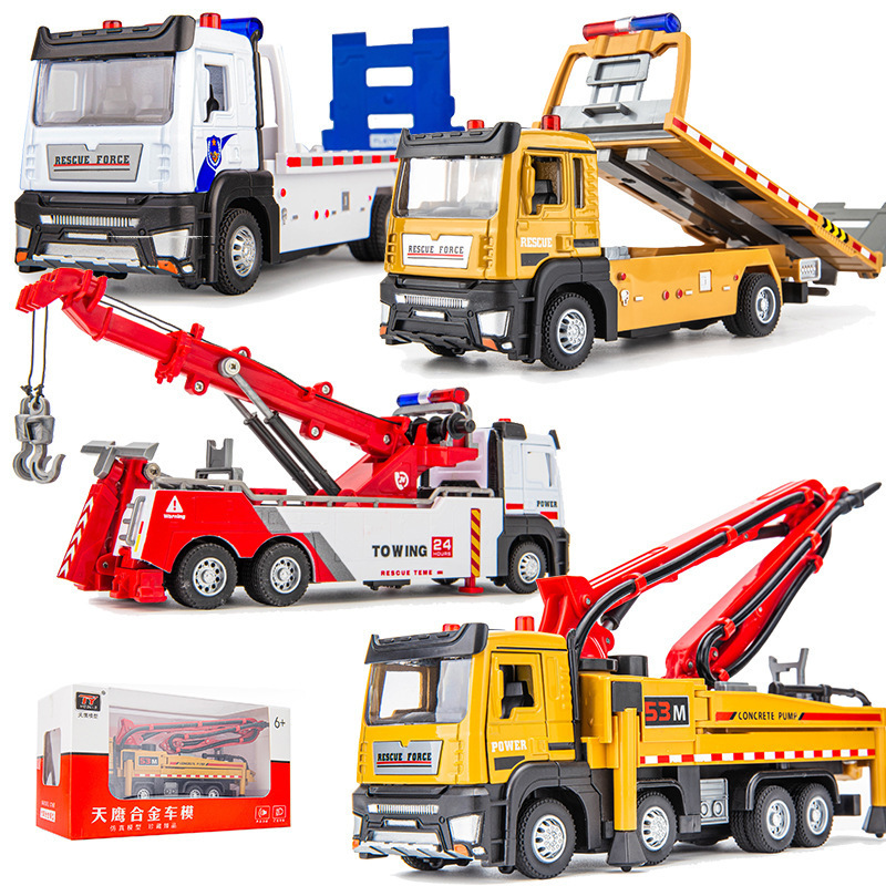 Tianying alloy engineering truck fire truck toy boy large car model children's ladder factory wholesale model 3-year-old