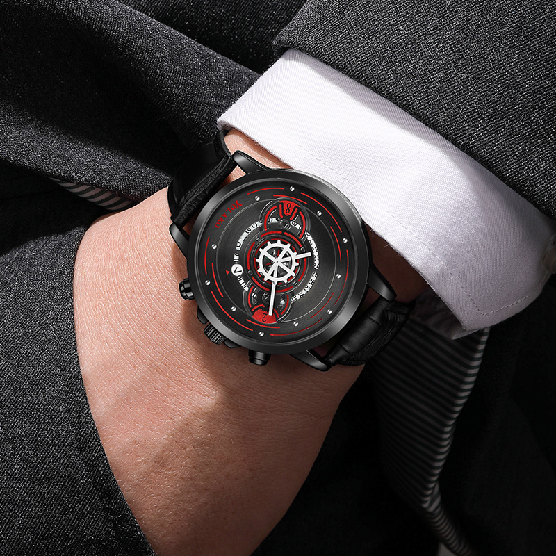 Men's Quartz Watch With Calendar And Leather Strap For Men_voghion.com