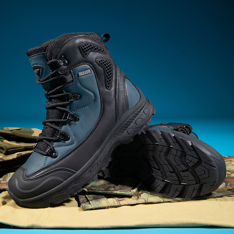 Fábrica directa transfronteriza 2025 nuevo hombre antideslizante contra caídas entrenamiento al aire libre a pie cómodo botas de desgaste